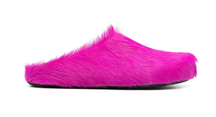 Ma*n1 fuchsia long hair-fussbet sabot slippers 241220