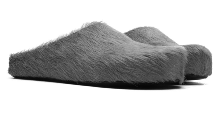 Ma*n1 fuchsia long hair-fussbet sabot slippers 2412208