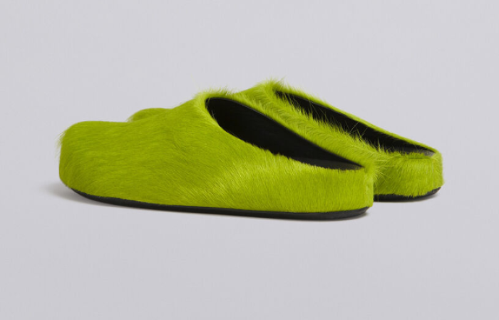 Ma*n1 fuchsia long hair-fussbet sabot slippers 2412204