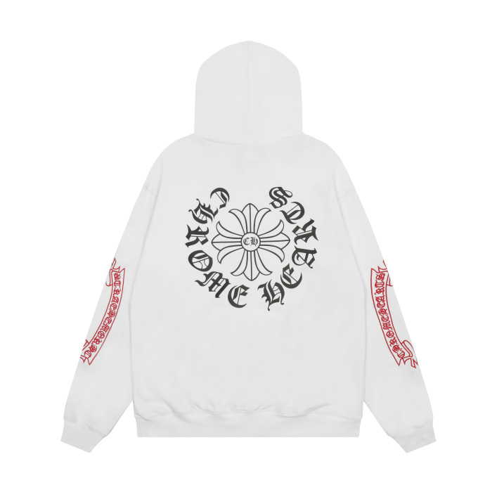 Ch*0me He**ts horseshoe floral zip up hoodie ke811