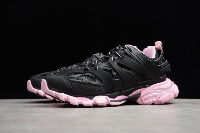bl track led trainers sneaker black pink 10605