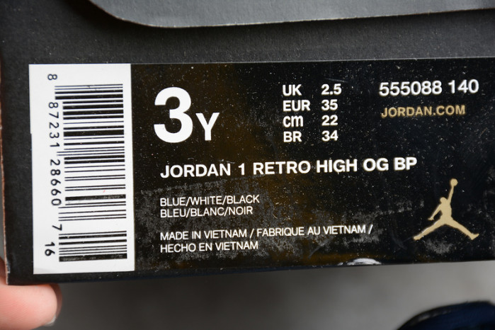 air jordan 1 kids retro high obsidian unc 555088-140
