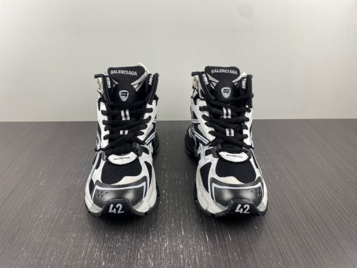Ba*len*cia*ga runner high sneakers white black white 677403w3rb29010h