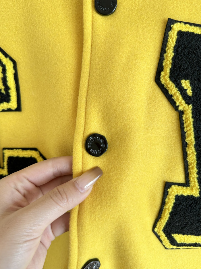 l0vis Vvtt0n black & yellow varsity jacket