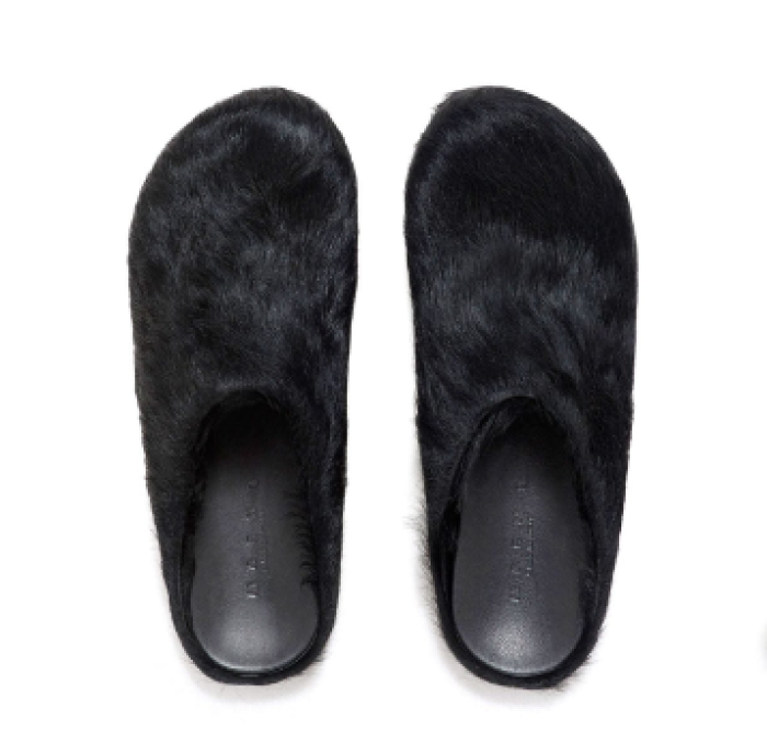 Ma*n1 fuchsia long hair-fussbet sabot slippers 2412202