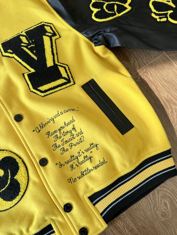 l0vis Vvtt0n black & yellow varsity jacket