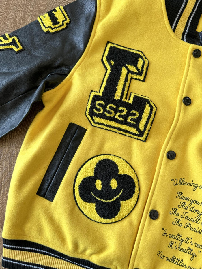 l0vis Vvtt0n black & yellow varsity jacket