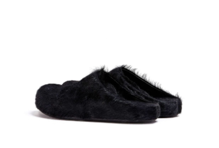 Ma*n1 fuchsia long hair-fussbet sabot slippers 2412202