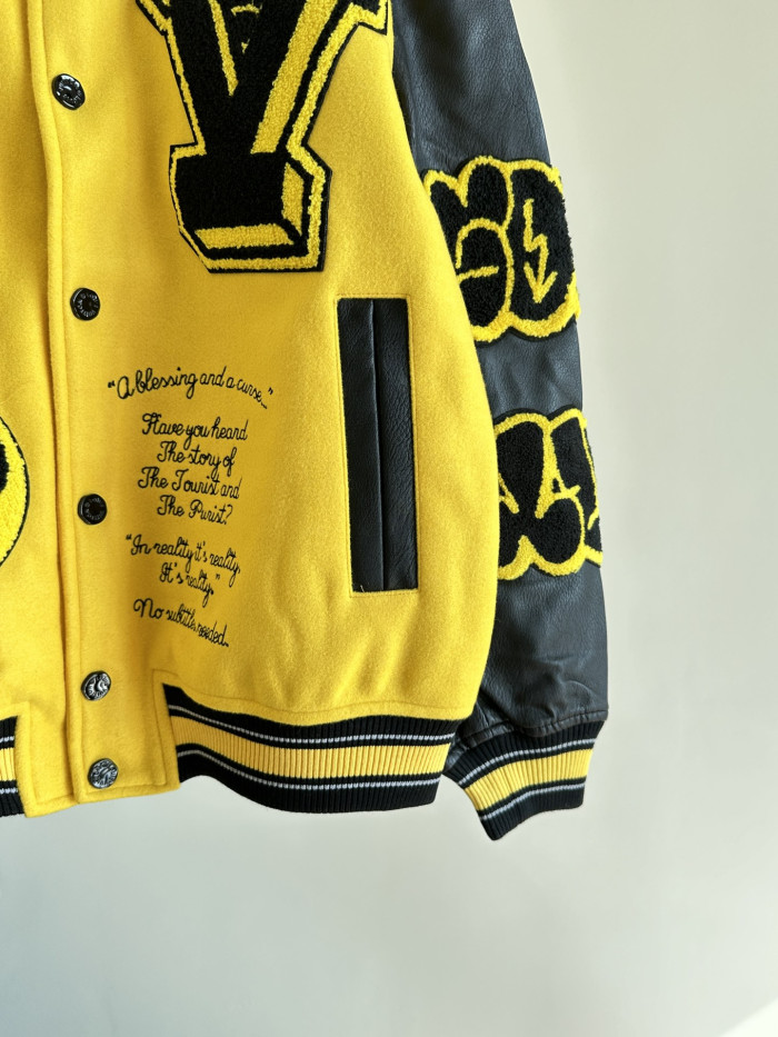 l0vis Vvtt0n black & yellow varsity jacket