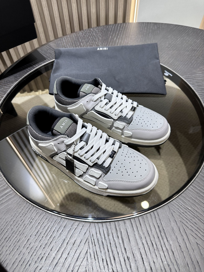 amiri skeleton low-skel top sneakers grey black