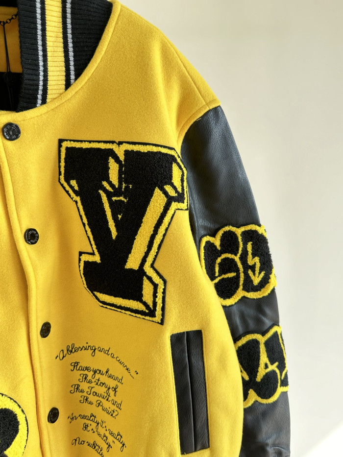 l0vis Vvtt0n black & yellow varsity jacket