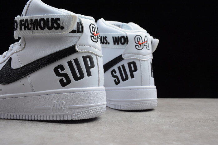 nike air force 1 one high hi white world famous - 698696-100