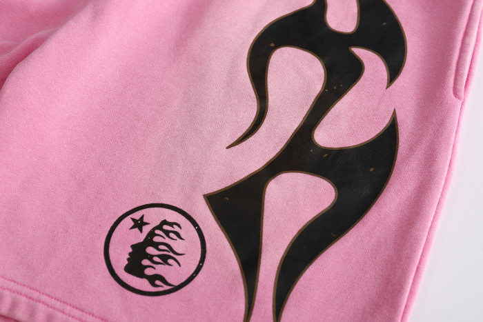 He11star flame shorts pink