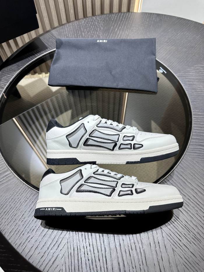 amiri skeleton low-skel top sneakers white black ps24mfs005-111