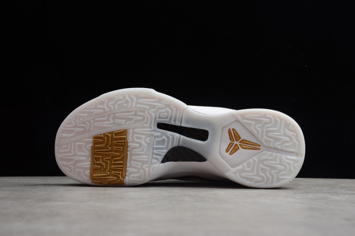 zoom kobe 5 big stage home white/metallic gold 386429-108