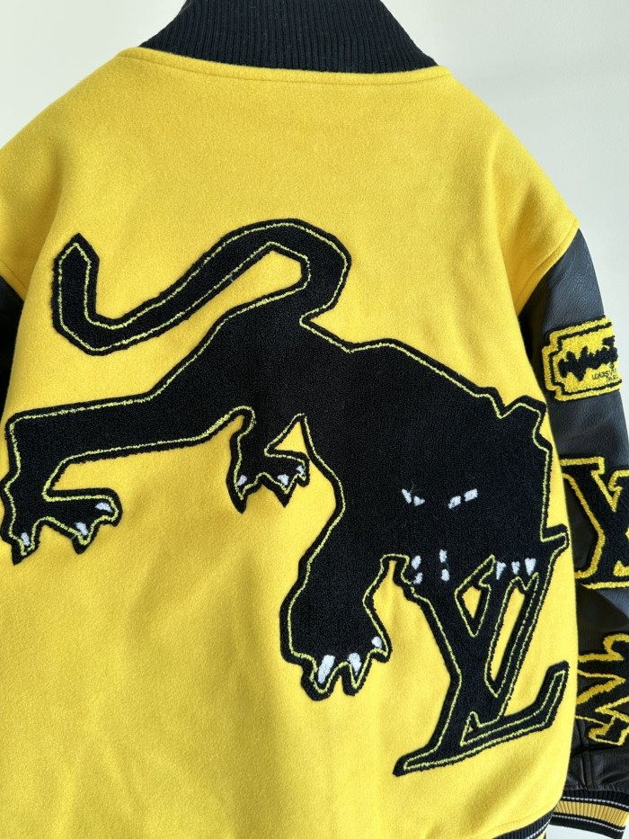 l0vis Vvtt0n black & yellow varsity jacket