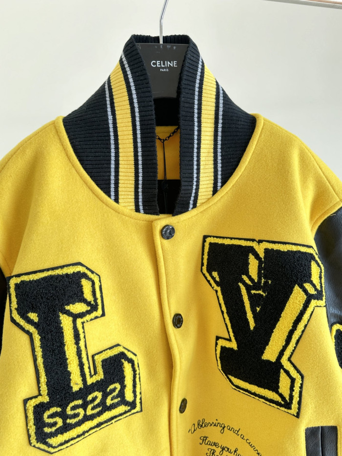 l0vis Vvtt0n black & yellow varsity jacket