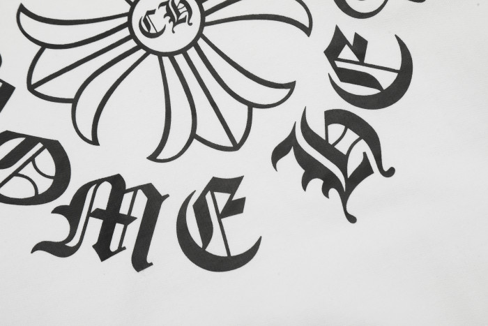 Ch*0me He**ts horseshoe floral zip up hoodie ke811
