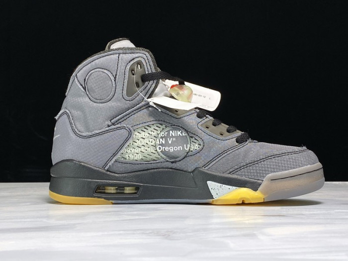 off white air jordan 5 sp black muslin fire red - ct8480-001