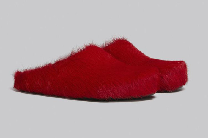 Ma*n1 fuchsia long hair-fussbet sabot slippers 2412205