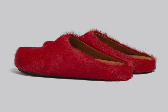 Ma*n1 fuchsia long hair-fussbet sabot slippers 2412205